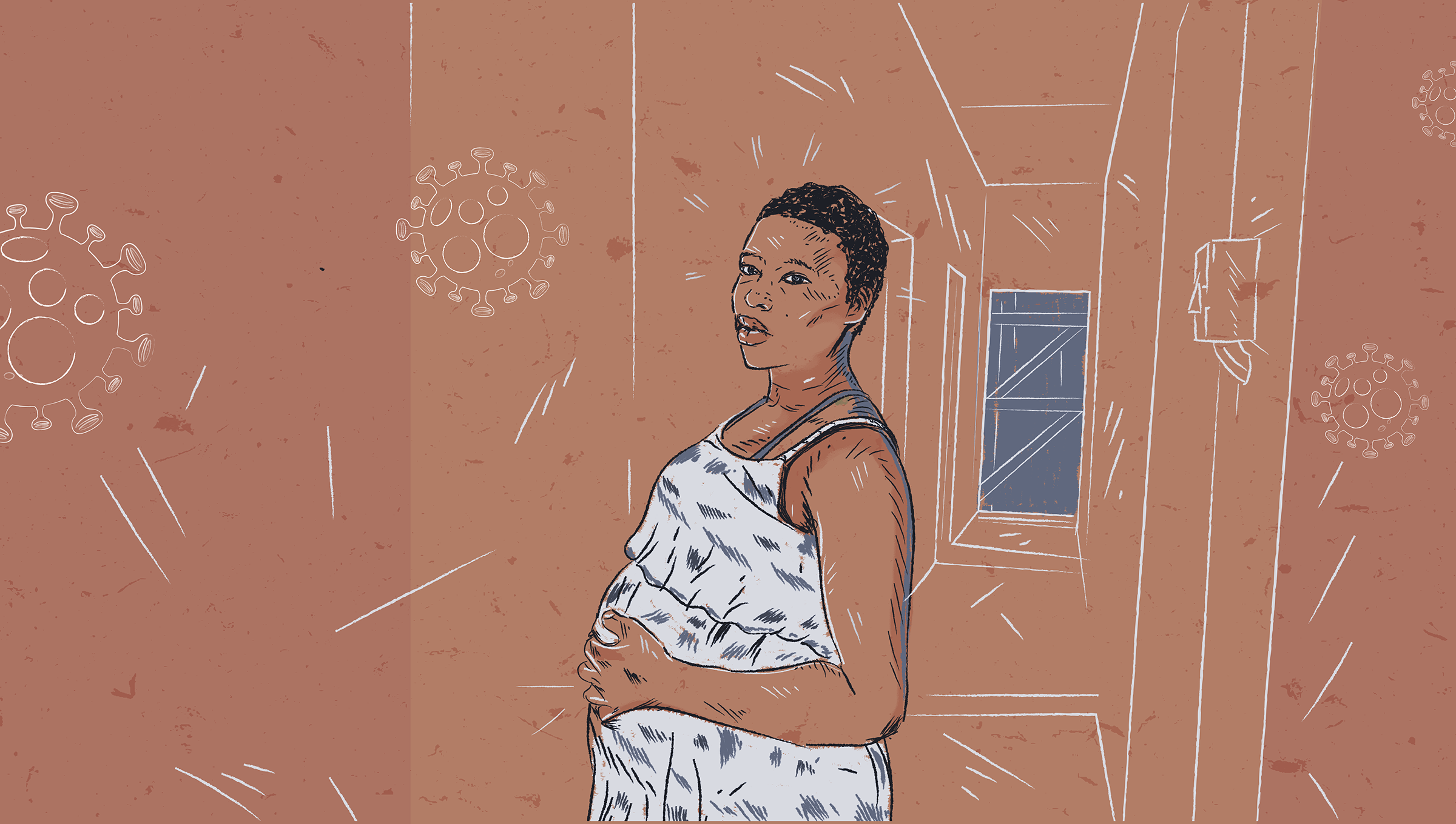 Illustration of a pregnant woman in Zimbabwe